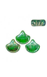 Ginko Leaf Beads 7.5x7.5mm Chrysolite Rembrandt